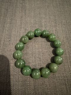 中國和田玉 碧玊波菜綠 14毫米手串64208958466177110