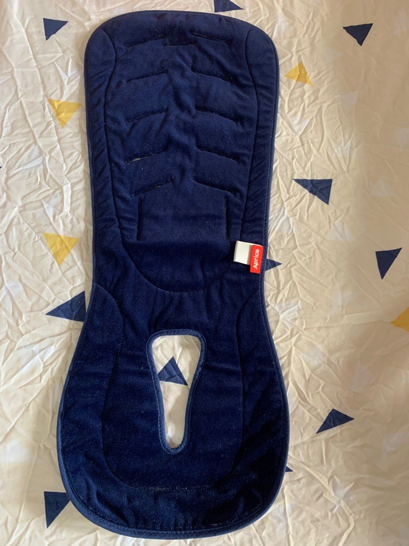Aprica Stroller Seat Liner (Category: Strollers) located in Paranaque City. Submitted by elainegrace22 (Listing ID 1395518832, Image 3). Description: - Aprica stroller seat liner - Stylish argyle pattern - Soft navy blue velvet - Comfortable design with strap openings - Fits most strollers - Provides extra comfort and protection - Easy to clean and maintain - Can also be used in high chair or car seat.