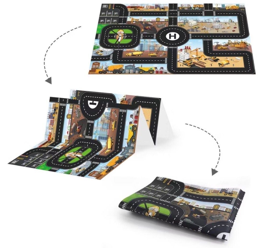 Baby Play Mat Kids City Road Buildings Mat Parking Map Game Scene ...