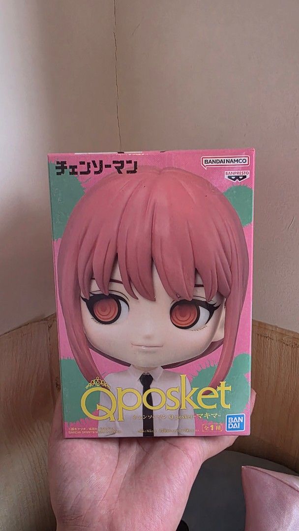 Bandai Chainsaw Man Q posket Makima Figure (Category: Figurines & Statues) located in Manila. Submitted by samabbyfinds (Listing ID 1395414435, Image 1). Description: - Q posket figure: Makima - From the anime: Chainsaw Man - Manufacturer: Bandai - Condition: Brand new, in original packaging - Features: Box with Makima image and Q posket logo.