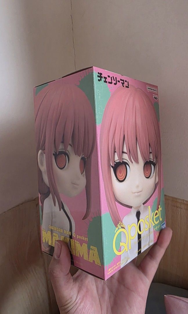 Bandai Chainsaw Man Q posket Makima Figure (Category: Figurines & Statues) located in Manila. Submitted by samabbyfinds (Listing ID 1395414435, Image 2). Description: - Q posket figure: Makima - From the anime: Chainsaw Man - Manufacturer: Bandai - Condition: Brand new, in original packaging - Features: Box with Makima image and Q posket logo.