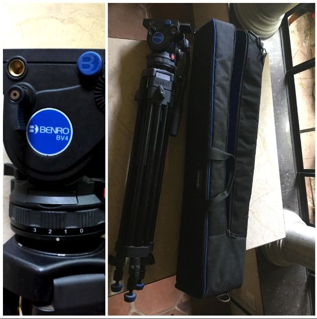 BENRO BV4 (Category: Tripods & Monopods) located in Bacong. Submitted by joachim.czogalla (Listing ID 1395364198, Image 1). Description: BENRO BV4 Key Features Supports up to 8.8 Pounds Six-Step Counterbalance Four-Step Pan and Tilt Drag 75mm Leveling Ball Two-Stage, Three-Section Tripod Legs Mid-Level Spreader Rubber Feet for Dual Spikes Case Included New price 500USD RFS: Not using it..