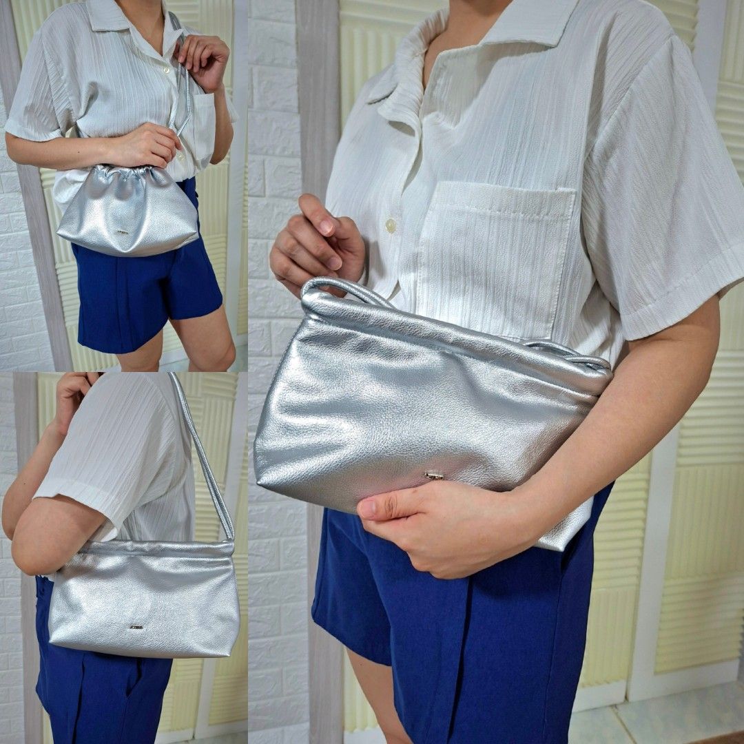Brandnew Aztrid Silver (3way) (Category: Shoulder Bags) located in Rizal. Submitted by KCS0001 (Listing ID 1389225405, Image 1). Description: Never Used Medium Size 3way bag - Clutch, Shoulder, Sling 1000 down to 800 (LP).