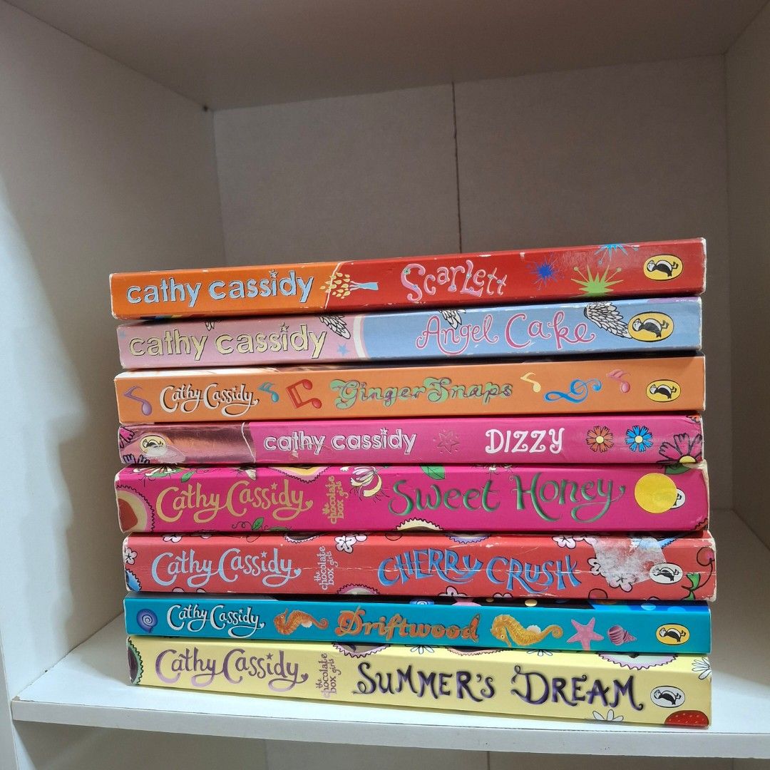 Cathy Cassidy Books Set (Category: Storybooks) located in Bacoor. Submitted by flutterdeclutters (Listing ID 1395482539, Image 1). Description: - Cathy Cassidy book set - Titles: Scarlett, Angel Cake, Ginger Snaps, Dizzy, Sweet Honey, Cherry Crush, Driftwood, and Summer's Dream - Ideal for young readers - Great for gifts or building a personal library - Lalamove only.
