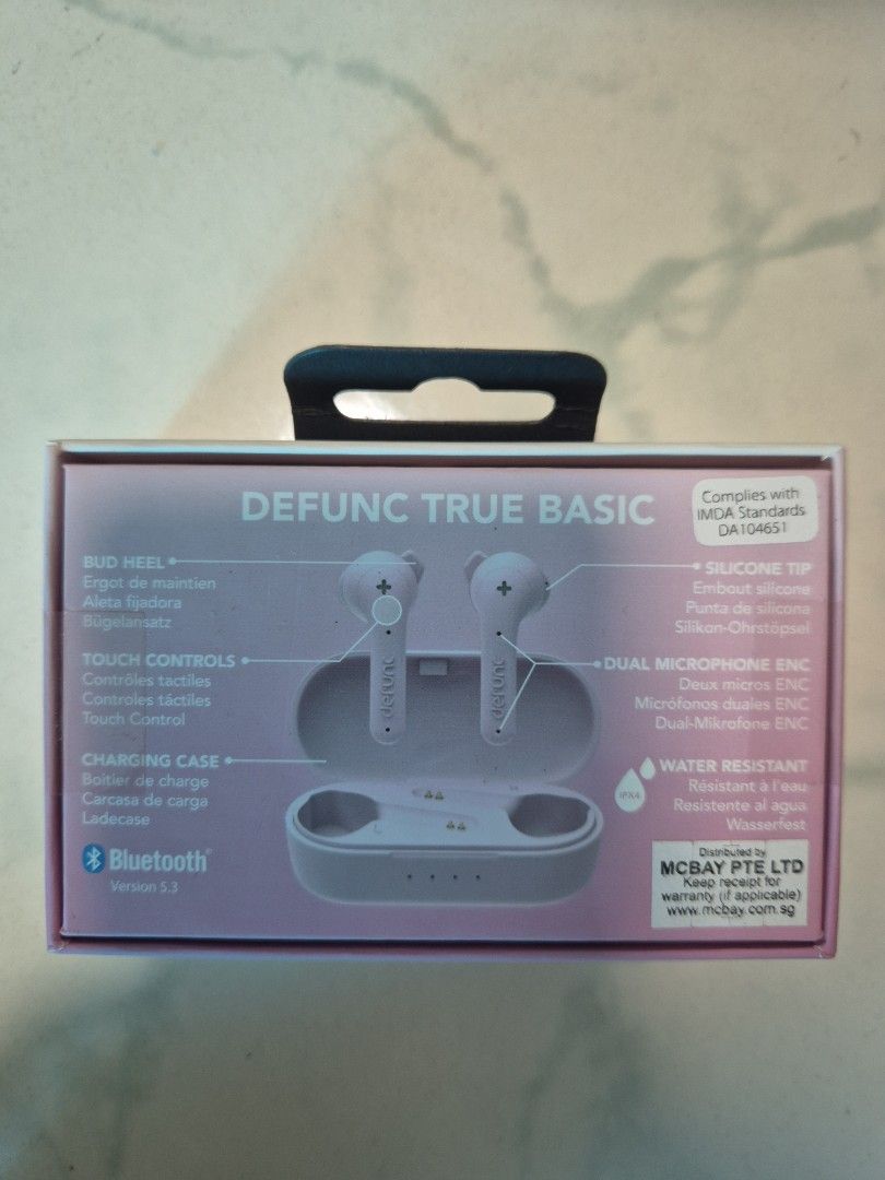 Defunc True Basic wireless earbud (Category: Earphones) located in Singapore. Submitted by annjoy (Listing ID 1395444755, Image 2). Description: brand new still sealed smartpac add $3 meet up at sembawang or orchard mrt station .