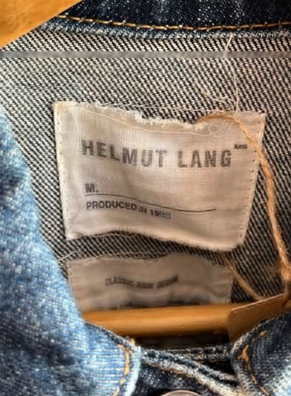 Helmut Lang Denim Jacket (Category: Coats, Jackets and Outerwear) located in Quezon. Submitted by joooles (Listing ID 1395389008, Image 3). Description: - Helmut Lang denim jacket - Medium size - Button-down front - Two chest pockets - Classic collar - Made in 1998 - Versatile for various outfits -18 X 23, 24 in sleeves.