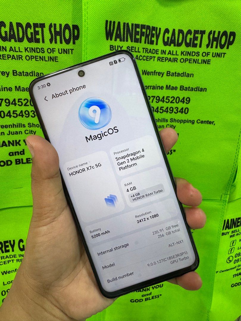 Honor X7c 4+4/256 (Category: Android Others) located in San Juan City. Submitted by wainefreygadgetshop (Listing ID 1395440551, Image 3). Description: Honor X7C 5G 4+4gb/256gb (Search nyo nalang full specs) ALL GOODS AT WORKING NO REPAIR HISTORY GAMING PHONE PEDE PANG BACK UP PHONE SNAPDRAGON CAMERA SOBRANG LINAW MAKINIS PEDE SA MAARTE BAWAL SA NAG IINARTE! with box same imei For fast transaction call/text 09279452049,09704549340 *PAG COD SAMIN A