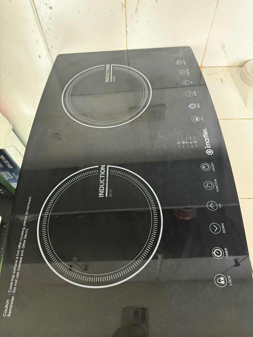 Imarflex (Category: Cookware & Accessories) located in Pasig City. Submitted by louisyana (Listing ID 1395448874, Image 3). Description: * 24 cm Cookware * High Energy Efficiency * 20 kg Heavy Duty * 1300 Watts ECO, 1800 Watts Power * Auto-Off Feature * Auto Sense on Pot * Overload Protection * Up to 180 minutes Timer * Child-Lock Function * 3100 Watts Power With Box.