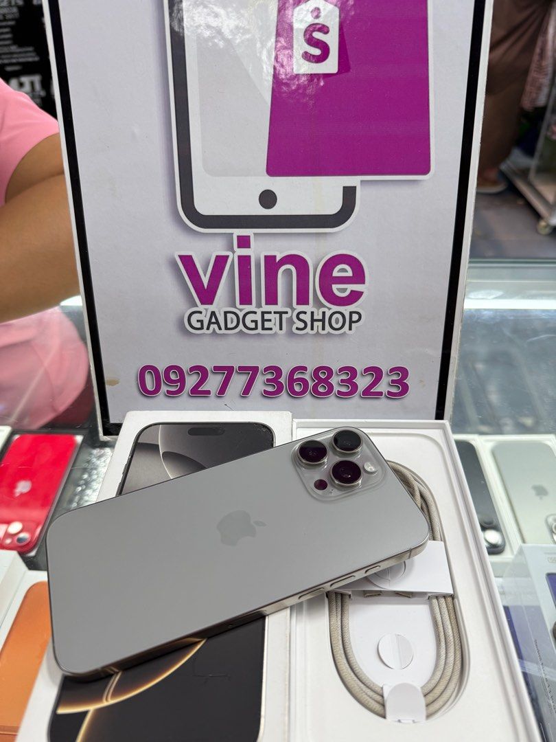 iphone 16 pro max 256gb dual sim good as new (Category: iPhone 16 Series) located in Antipolo. Submitted by vine_gadget_shop (Listing ID 1395473185, Image 2). Description: iphone 16 pro max 256gb dual sim good as new complete package factory unlocked pick up store greenhills shopping center we accept trade in we accepy credit card and ggives installment we do cod and door to door we ship nationwide for fast transaction call 09277368323 look for v