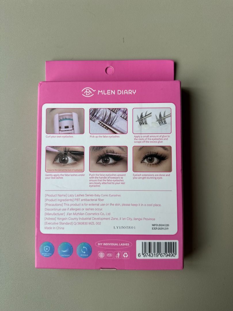 Mlen Diary Cluster Lashes (Category: Makeup) located in Manila. Submitted by sourcedbymissella_ (Listing ID 1395519448, Image 2). Description: ONHAND 🤚🏻 BRANDNEW STOCK AVAILABLE! 🥰 380 + shipping fee (shouldered by buyer) Length: 12-14-16mm Material: Synthetic Fiber - MLEN Diary Baby Comic Eyelashes for a fun, comic-inspired look. - Reusable, light, and soft. - D-curl lashes. - Comes in a cute box. - Adds flair to your makeup..