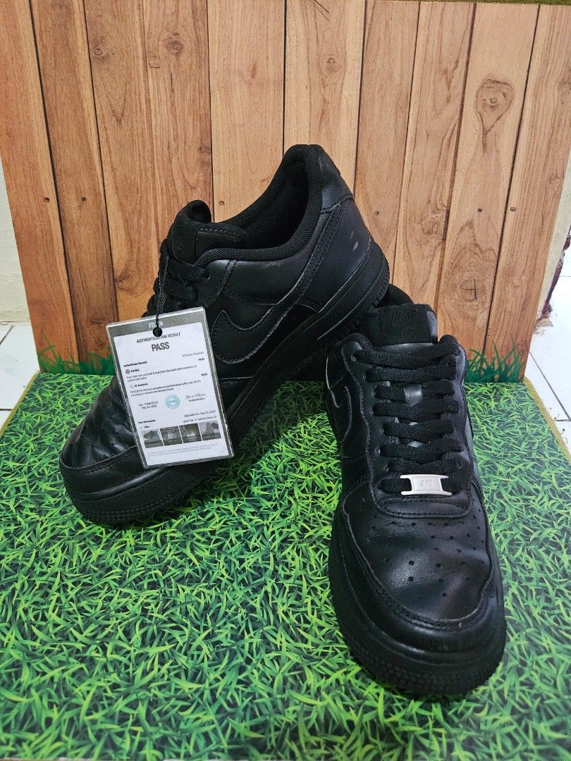 Nike Air Force 07 FullBlack Leather Size 40,5/26Cm Indonesia