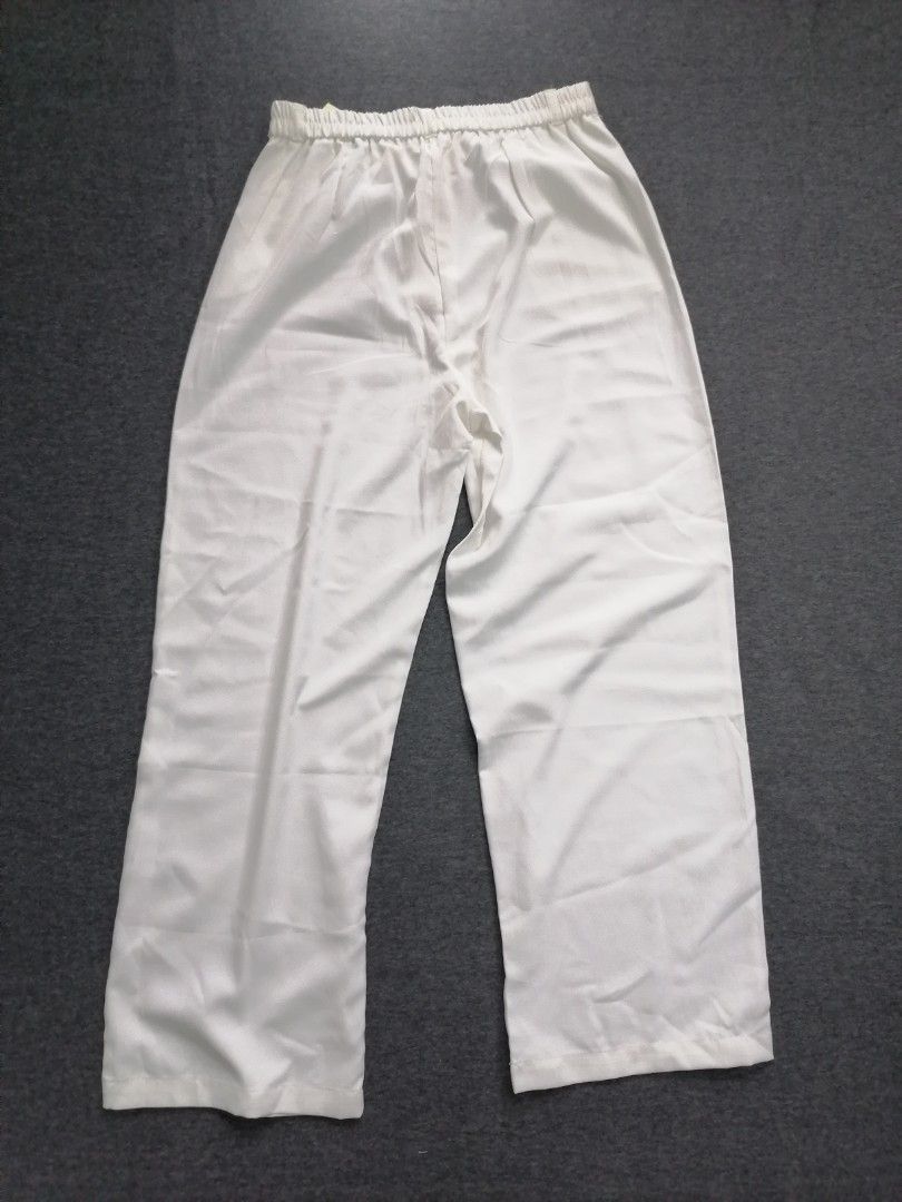 No Brand Pants (White) (Garterized Back Waist) (Category: Other Bottoms) located in Tarlac. Submitted by wildglow (Listing ID 1395420903, Image 2). Description: No Brand Pants (White) (Garterized Back Waist) Waist - 26" Length - 40" Rise - 13" Thigh Width - 24" Leg Opening - 18" 🧹✨ Decluttering mode ON! ✨🧹 Letting go of my barely used (some even brand new!) pants, shorts, overalls & blouses 👖👗. Some still with tags, some without—pero all good