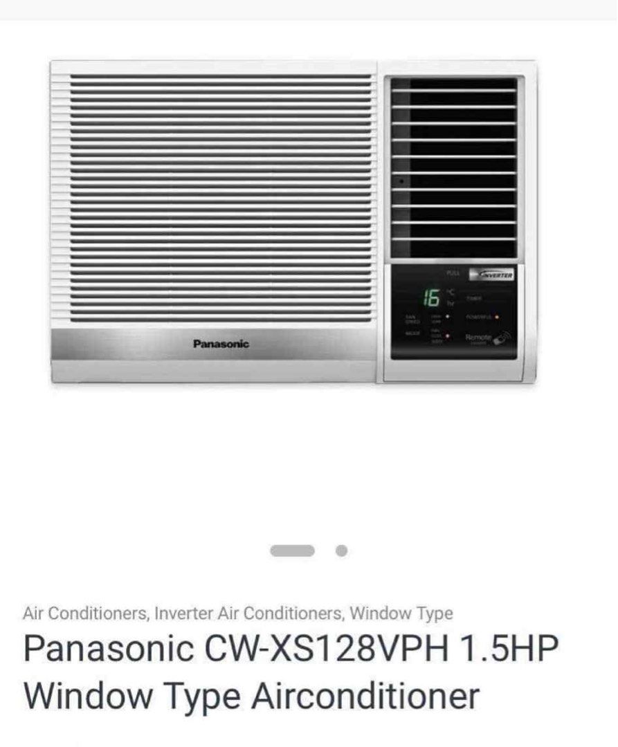 Panasonic CW-XS128VPH 1.5HP Window Type Airconditioner (Category: Air Conditioning and Heating) located in Manila. Submitted by allaboutk.boutique (Listing ID 1395419951, Image 1). Description: MOVE OUT SALE flaw - broken right side front grill (see last photo) - Panasonic window-type air conditioner - Inverter technology for energy efficiency - Includes remote control .