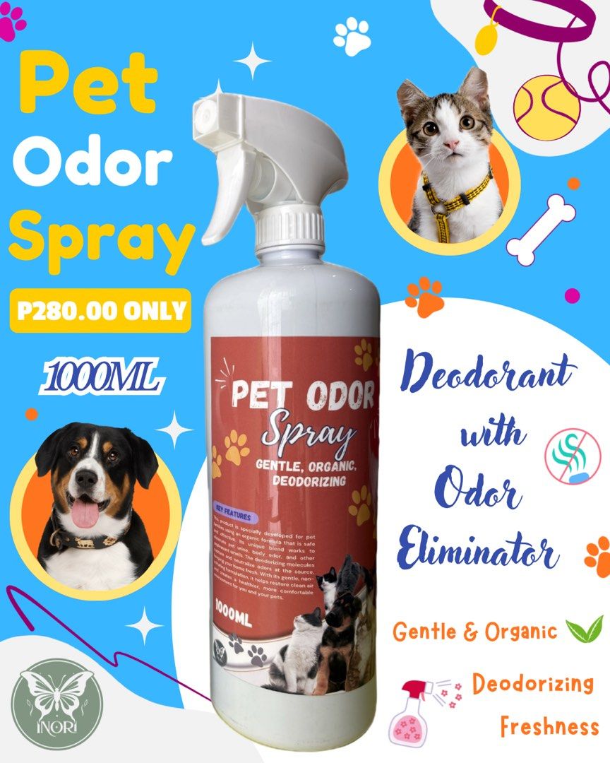 Pet odor spray deodorant with odor eliminator (Category: Fragrance & Deodorants) located in Cavite. Submitted by brixaaron (Listing ID 1395509806, Image 1). Description: Transform your home into a spa-like haven while keeping it fresh and pet-safe! ✔️ Spa-like fragrance – relaxing lavender & lemongrass blend ✔️ Eliminates stubborn pet odors instantly ✔️ Safe for pets & family – non-toxic, gentle formula ✔️ Perfect for rooms, pet areas, fabrics, a