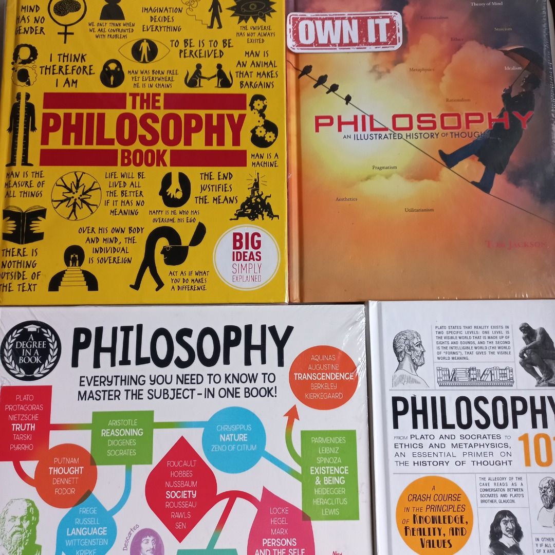 Philosophy Books (Category: Textbooks) located in Imus. Submitted by ownitrightnow (Listing ID 1395519775, Image 3). Description: From beginner-friendly guides to richly illustrated references, explore the thinkers, ideas, and movements that shaped how we understand knowledge, morality, and existence. Perfect for students, lifelong learners, or anyone curious about the big questions of life. Philosophy 101 (Adams 101 Series) (Lightly used) - 660 