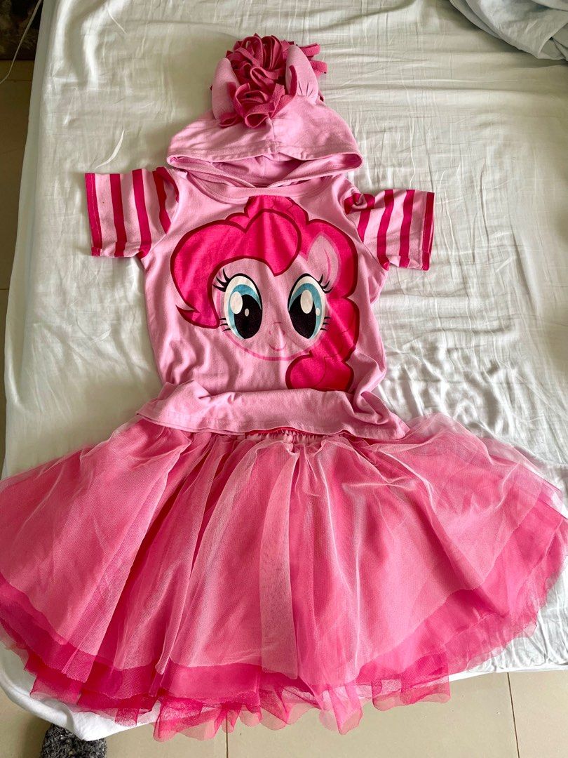 Pinkie Pie costume (Category: Babies & Kids Fashion) located in Taguig. Submitted by lam_decluttering (Listing ID 1395377832, Image 1). Description: Pinkie Pie costume for girls Top size please see 3rd pic Tutu skirt - waist 21 to 23in. / length 15in hallowen costume / christmas costume .