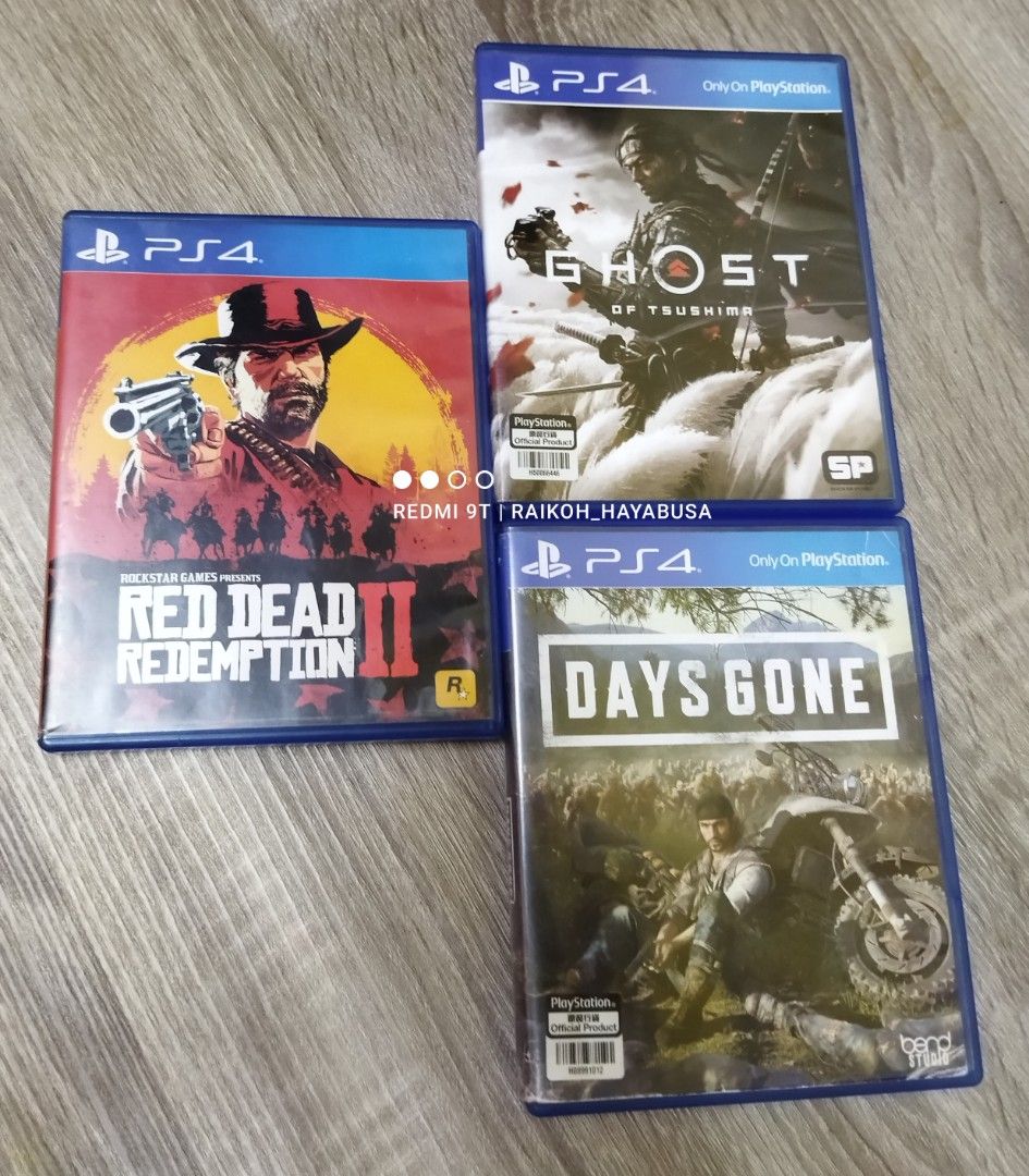 Playstation 4 Games For Sale (Category: PlayStation) located in Dasmarinas. Submitted by nixx_hayabusa (Listing ID 1395362336, Image 2). Description: Playstation 4 Games for sale Ghost Of Tsushima 1,200 (SOLD) Red Dead Redemption II 800 (SOLD) Days Gone 800 (SOLD) Tekken 7 (SOLD) God Of War 500 Infamous: Second Son 400 (SOLD) UFC 2 450 Naruto Ultimate Ninja Storm 4: Road To Boruto 500 (SOLD) Assassin's Creed Odyssey 450 (SOLD) Fallout 4 400 Uncha