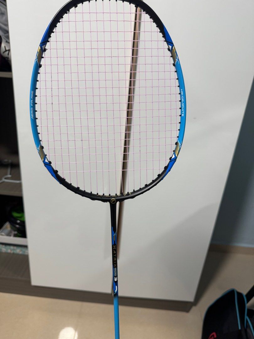 Protech Micro 3 (Category: Racket & Ball Sports) located in Singapore. Submitted by babab1u (Listing ID 1395360165, Image 2). Description: - Stylish blue and black design - Ideal for intermediate badminton players - No crack or scratches .