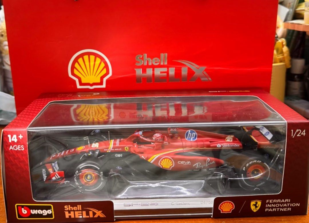 Shell Model Car Shell x Ferrari 1/24 SF-24 Ferrari F1 Car Model, Hobbies & Toys ...