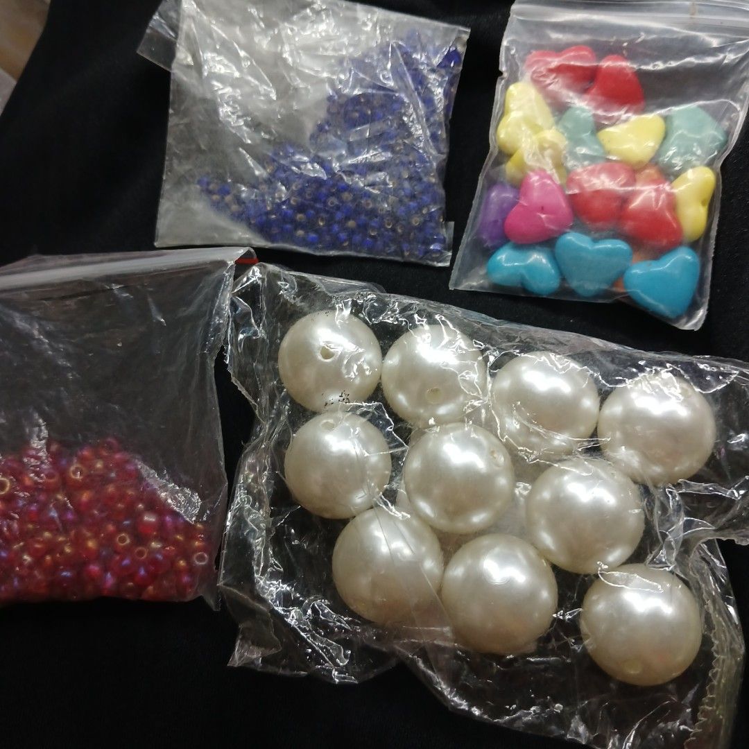 Take All - Bundle of Mixed Beads (Set 3) (Category: Craft Supplies & Tools) located in Malabon City. Submitted by 250andBelowCo (Listing ID 1395435286, Image 3). Description: Set 3 - Bundle of mixed beads. Different sizes and styles. Mix of acrylic, shaped, pearl (imitation, large!) metallic, frosted, etc. Please check pictures! RFS: Too many supplies, need to declutter. Color of actual product might vary from screen. Please manage your expectati