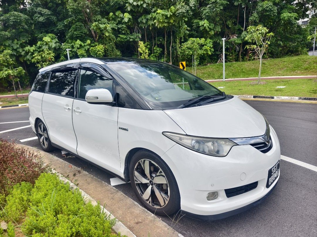 Toyota Estima Hybrid 2.4X A Auto (Category: Used Cars) located in Singapore. Submitted by ridestuff (Listing ID 1395481900, Image 2). Description: Family car. Well maintained under our care. Changed/Repaired steering rack, lower arms, inverter, hybrid battery, abs pump, radiator, cooling fans. Just serviced, tyres plenty of life. Brand new hybrid battery with warranty and invoice. Letting go with number plate SGT 8884A..