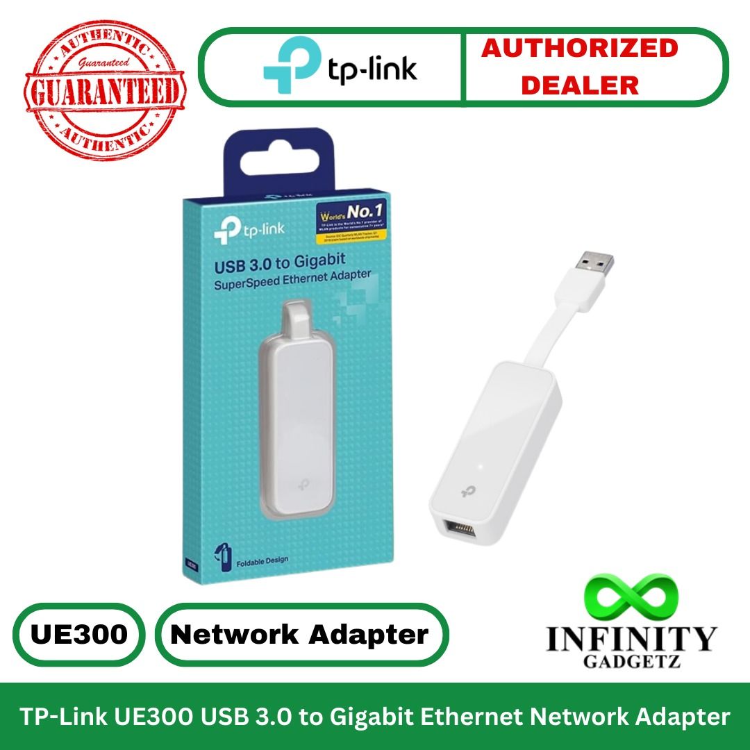 TP-Link UE300 USB 3.0 to Gigabit Ethernet Network Adapter (Category: Networking) located in Manila. Submitted by infinitygadgetzph (Listing ID 1395406939, Image 1). Description: Price: UE300 - 730 php 🟩 Authentic 🟩 Authorized Dealer of TP-Link 🟩 Sealed and Brand New 🟩 With 3 Months Replacement Warranty (Must keep the complete box/carton for warranty claim) SPECIFICATIONS & FEATURES Features: 🟩 Fastest USB 3.0 and Gigabit solution ensure high