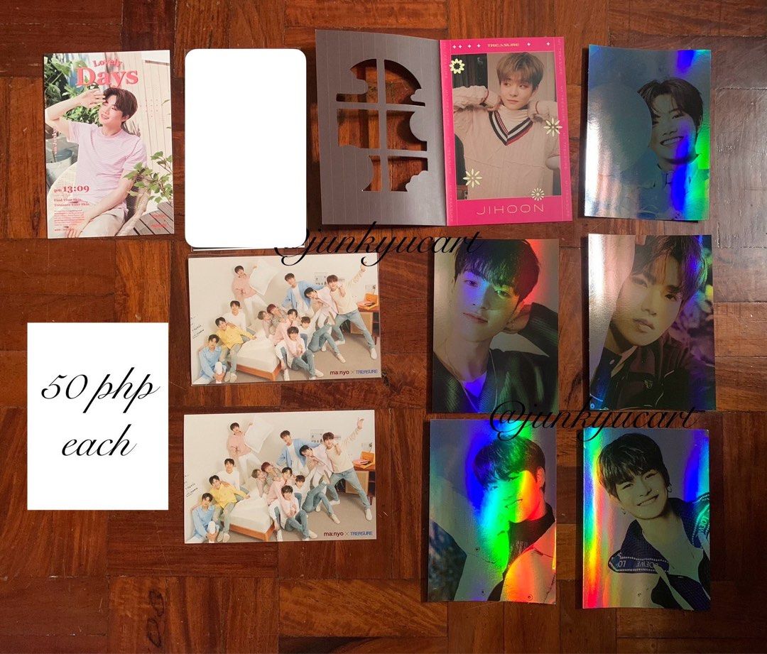 Treasure Assorted Kpop Photocards (Category: K-Wave Merchandise) located in Makati City. Submitted by junkyucart (Listing ID 1395352981, Image 2). Description: ꒰ wts lfb treasure ph ꒱ ⟢ Selling junkyu jihoon doyoung yoshi haruto tfs chapter 1 2 3 ygs japan jp jpn album POB ma:nyo manyo pc postcards photocards welcoming collection thai benefit md kpop merch 𓂋 mop: gcash / bpi (PAYO) 𓂋 mod: j&t / sdd dm to claim! @junkyucart on X for proofs ♡.
