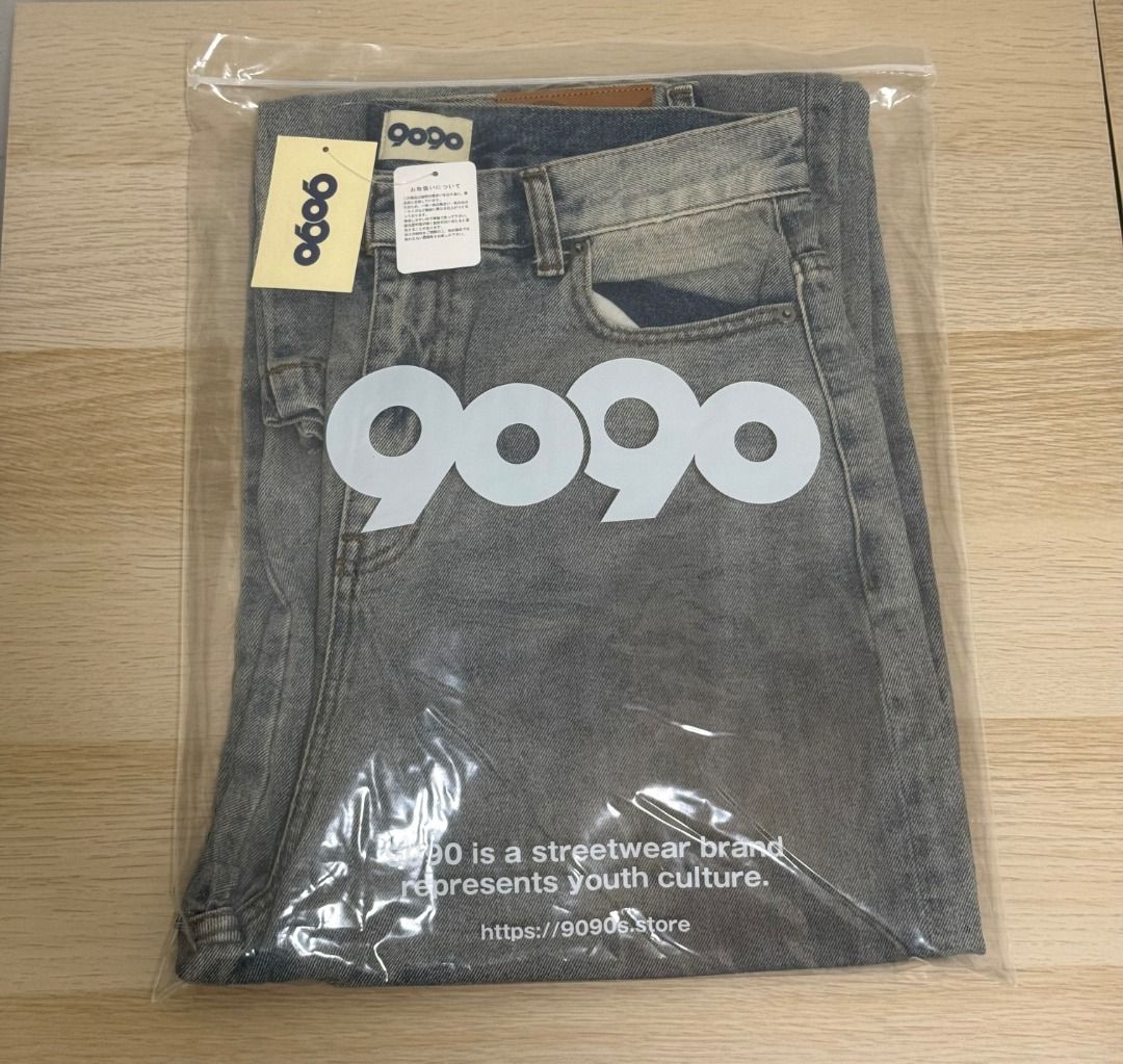 ライトブルー　9090 OG Logo Painted Denim Pants 9090 OG Logo Painted Denim Pants – YZ