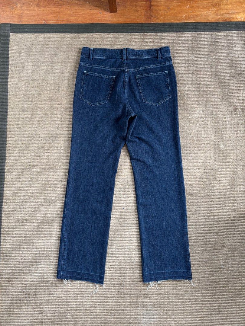 A.P.C. Paris Button-fly Cutoff Denim Jeans (Category: Jeans) located in Paranaque City. Submitted by grailonious (Listing ID 1390535144, Image 2). Description: Made in Tunisia. Dark wash,raw denim look. 40.5cm=15.945 in waist Fits 31-32.
