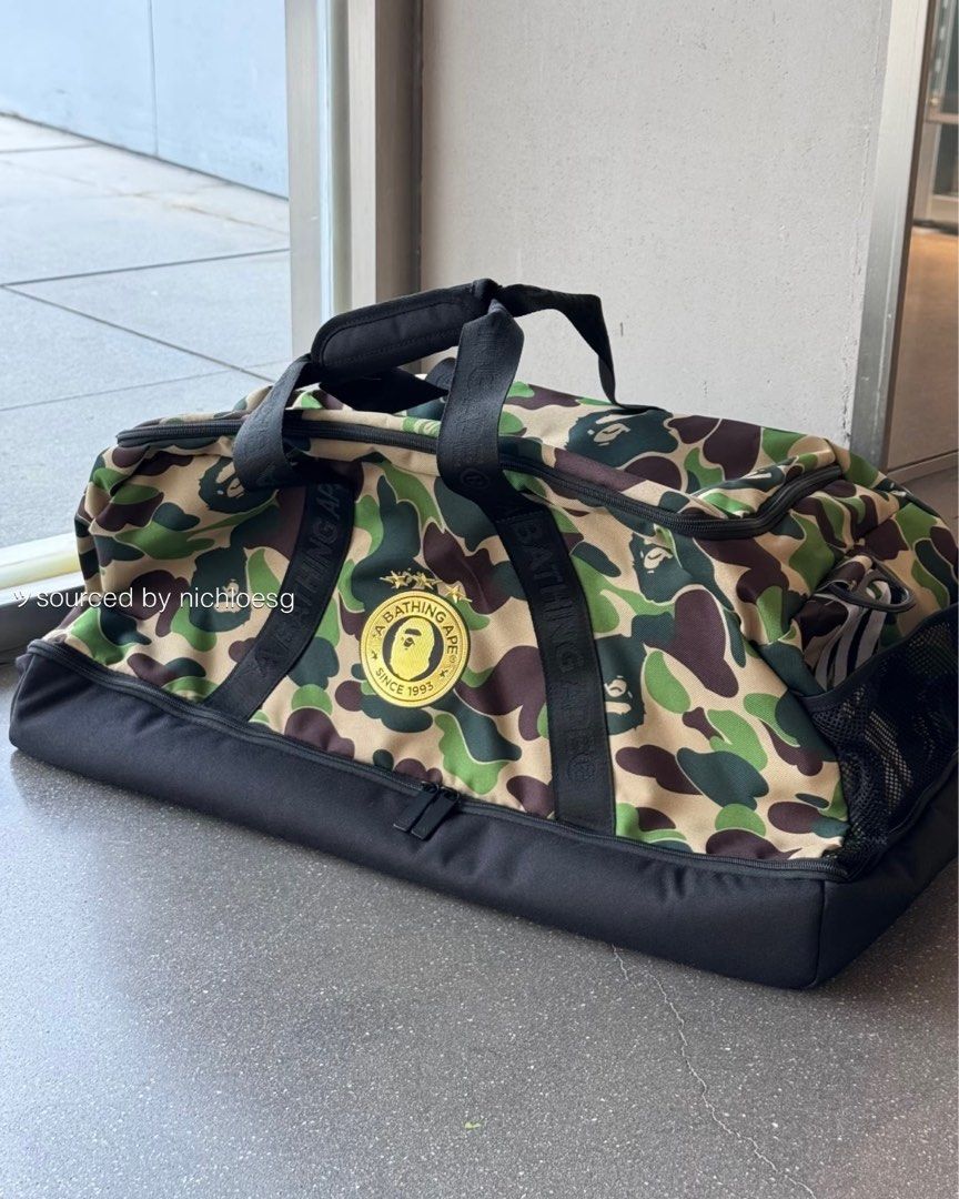 BAPE X ADIDAS CAMO DUFFLE BAG, Men's Fashion, Bags, Backpacks on