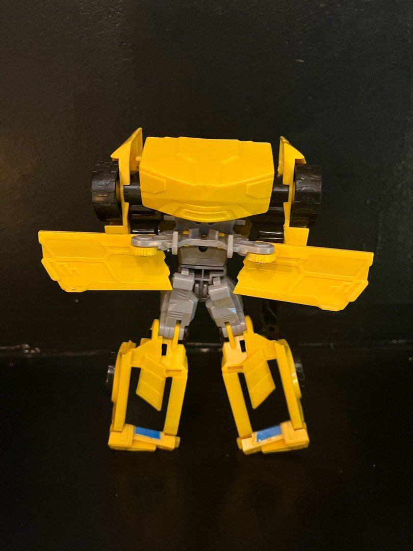 Bumble Bee Transformer (Category: Action & Battle Toys) located in San Jose del Monte. Submitted by learn_andplaywithletty (Listing ID 1390455256, Image 3). Description: This is a Transformers: Robots in Disguise Warrior Class Bumblebee action figure. This figure is part of the Warrior Class line from the Transformers: Robots in Disguise series. It is designed to convert between robot and alternate modes, typically in less than 10 steps. Some ver
