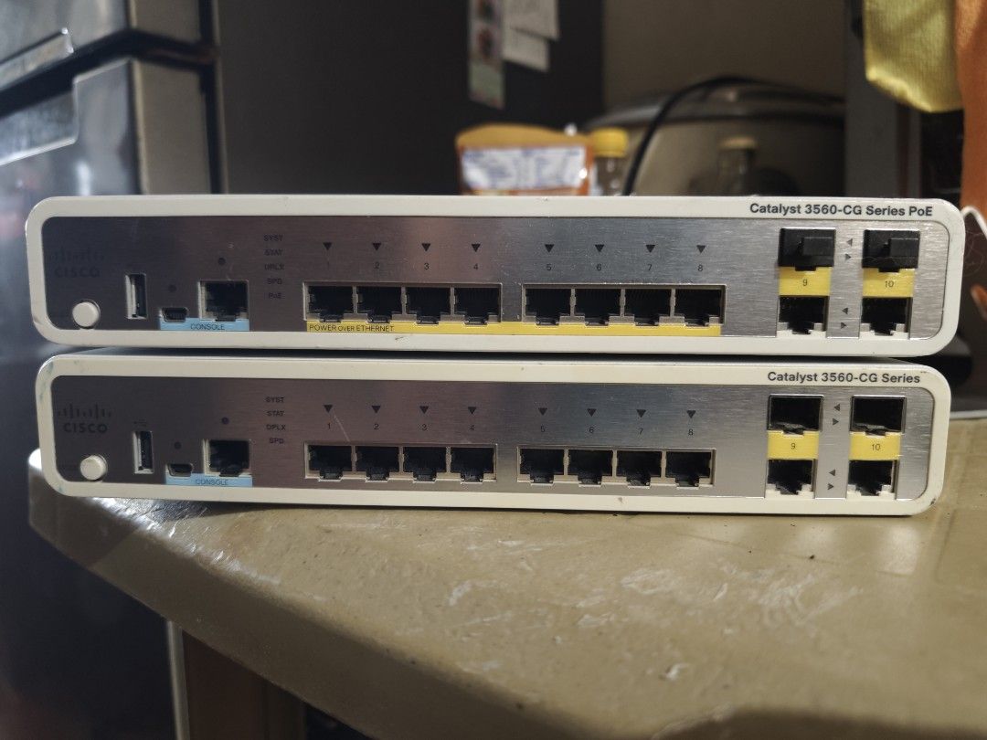 Cisco Catalyst 3560-CG (Poe and non Poe) (Category: Networking) located in Makati City. Submitted by alvscollectibles (Listing ID 1390438964, Image 1). Description: Layer 3 Switch Cisco Catalyst 3560-CG POE - 4,999 (SOLD) Cisco Catalyst 3560-CG - 3,499.