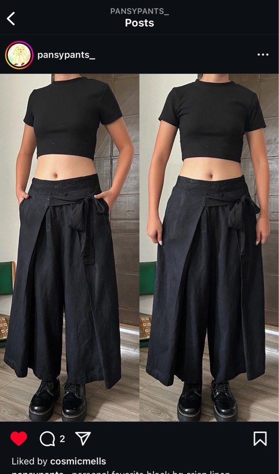 Crisp Linen Harajuku Pants (Category: Jeans) located in Paranaque City. Submitted by ultra.violet (Listing ID 1390576215, Image 1). Description: Bought from @pansypants ig for 600 pesos Rfs: decluttering.
