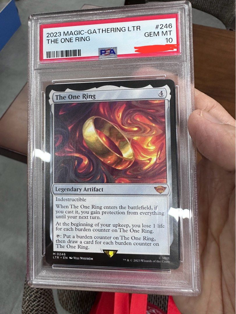 one ring card graded PSA Style The 1/1 TCG Proxy Slab OP PROXIES TCG Indestructible When The One Ring enters the 1 of 1 ring