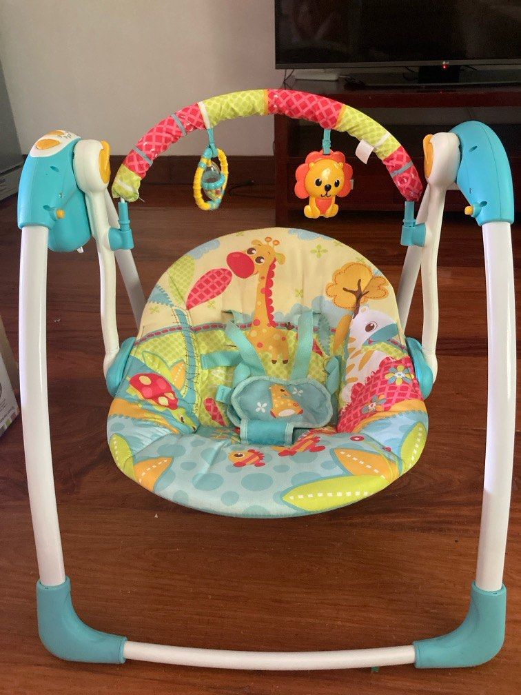 Mastela Deluxe Portable Swing (Category: Infant Playtime) located in Muntinlupa City. Submitted by itsrosecloset (Listing ID 1390424678, Image 2). Description: Used few times only It comes with battery operated music but never tried Bought it for 4k selling only for 1,500.