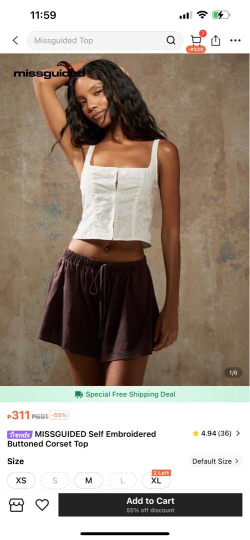 Missguided Eyelet Corset top (Category: Sleeveless) located in Cavite. Submitted by lovedbysheee (Listing ID 1390445455, Image 1). Description: Brand new with tag..