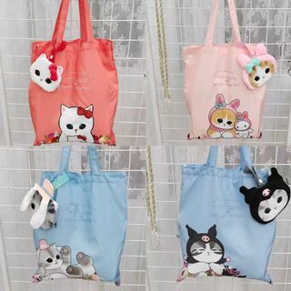 Mofusand 收納袋 單肩包 環保袋 雜物袋 實用袋 多用途袋 鯊魚貓 貓奴 cat 貓貓 炸蝦貓 kuromi 玉桂狗 肉桂狗 cinnamoroll hello kitty 布丁狗 布甸狗 my melody 生日禮物 送禮64215241505923110