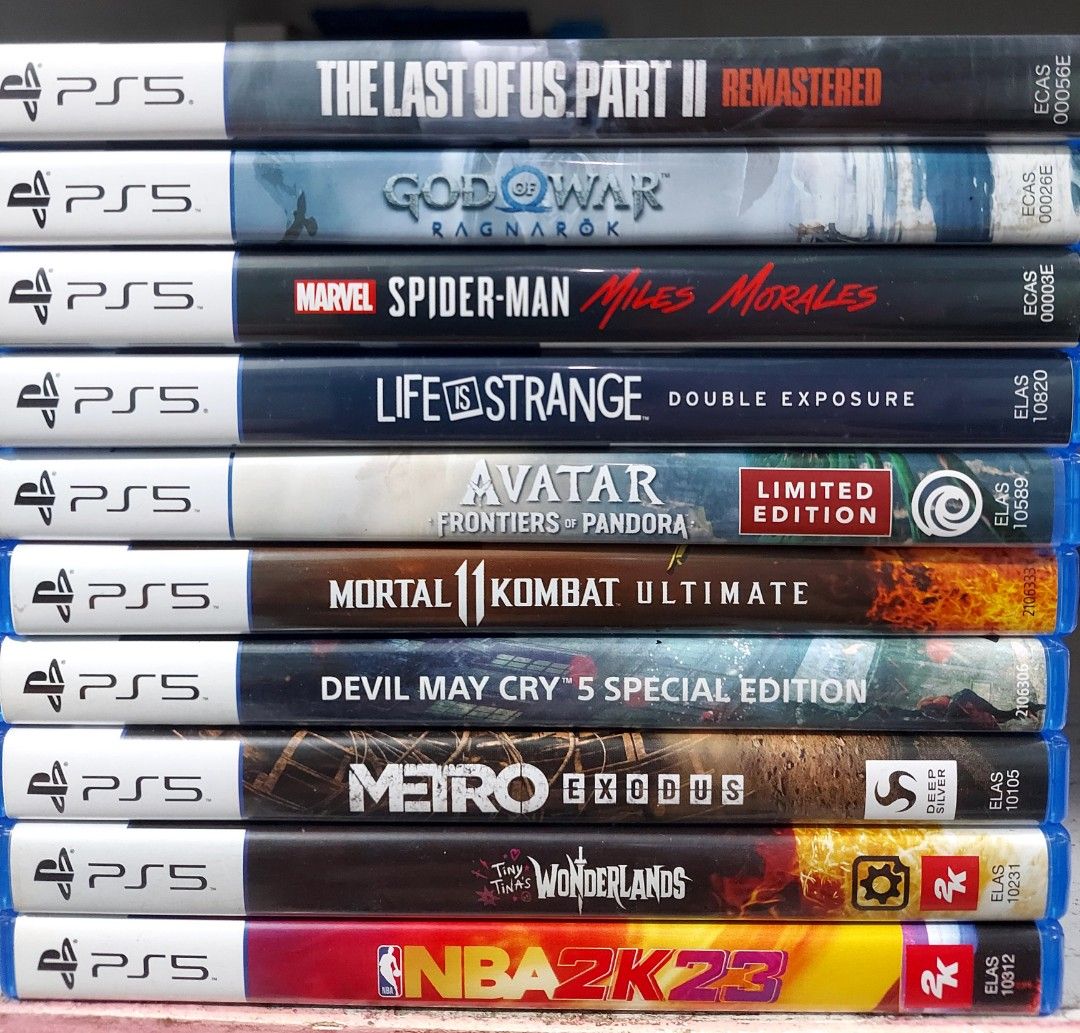 PS4/PS5 GAMES FOR SALE (Category: PlayStation) located in Santa Rosa. Submitted by agentred1142 (Listing ID 1390415952, Image 1). Description: PS4/PS5 GAMES FOR SALE Location: STA ROSA LAGUNA - MEET UP/ LALAMOVE/ JNT/ LBC(COP) - SLIGHT NEGOTIBALE - NO BUNDLE PRICE/NOT IN RUSH PS5 The Last Of Us part 2 - 1700 God Of War RAGNAROK - 1500 SpiderMan Miles Morales - 1400 LIFE is STRANGE Double Exposure - 1600 AVATAR :Frontier Of Pandora - 1500 Mortal K