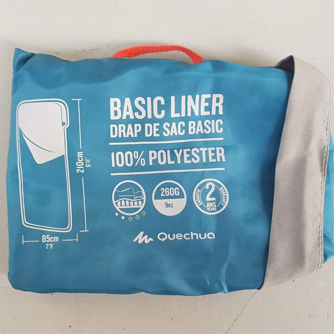 Decathlon Quechua Model, GRAY Basic Liner, 100% Polyester, Cool