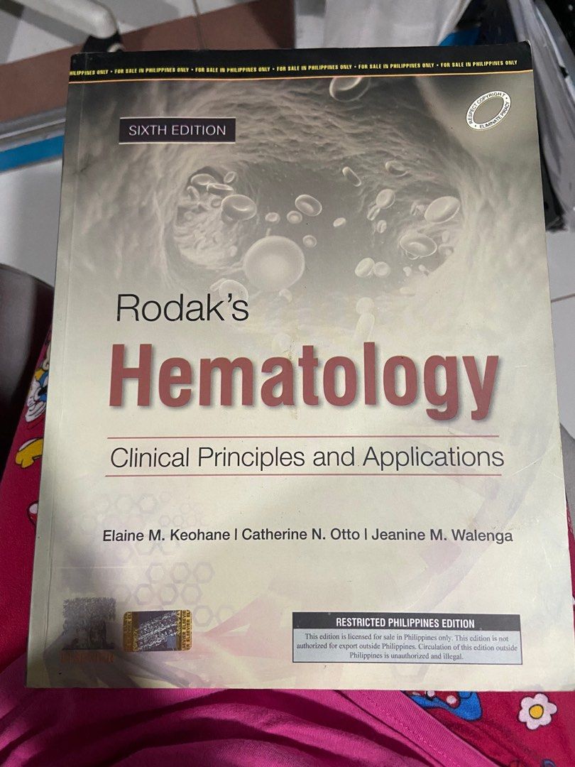Rodak’s Hematology 6th ed (Category: Textbooks) located in Manila. Submitted by lorelaiali (Listing ID 1390566403, Image 1). Description: Hii! Super like new siya hihi bumili lang bcoz nirequire ng prof. Bought it sa C&E store mismo. No highlights and everything. Bought it sa physical store ng c and e for 2,677. I swear super like new 🩷 May basbas na yan ng HEMA 1 and HEMA 2 😂😚 Loc: Pureza LRT/ Mendiola, Manila.