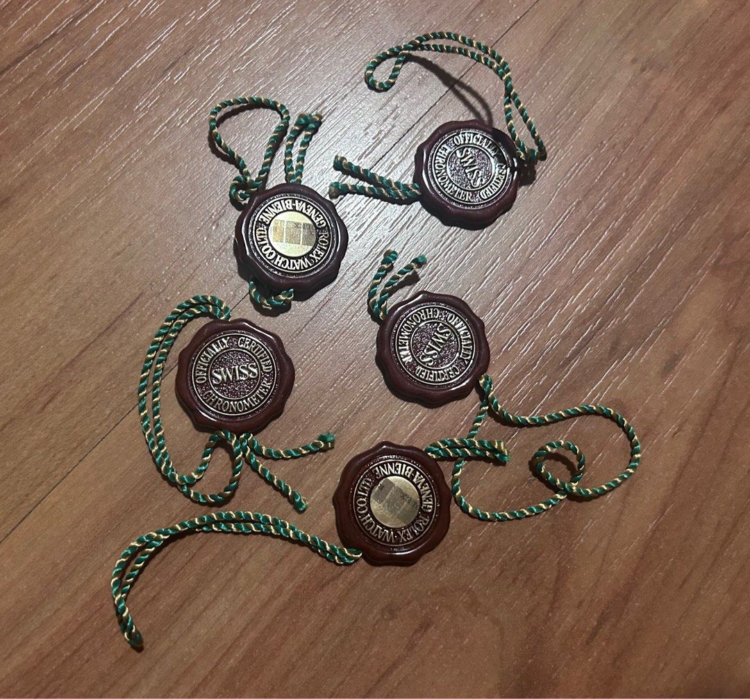Rolex Vintage Hang tags (Category: Luxury Watches) located in Quezon City. Submitted by anneh13 (Listing ID 1390562773, Image 1). Description: Authentic and Original Like new condition Red vintage Rolex hang tags 200 each.