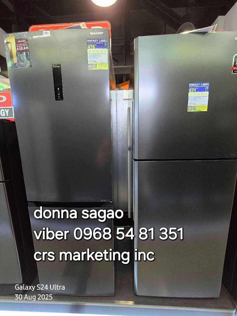 Sharp two door refrigerator (Category: Refrigerators and Freezers) located in Manila. Submitted by donnasagao03665 (Listing ID 1390491822, Image 2). Description: 💙 SHARP TWO DOOR REFRIGERATOR INVERTER NO FROST / SHARP REF / SHARP BOTTOM FREEZER REF 💙 📍TWO DOOR NO FROST INVERTER FTS SERIES SJ-FTS07BVS-DS 6.4 - 16,500 SJ-FTS08BVS-DS 7.9 - 17,900 SJ-FTS09BVS-DS 8.9 - 19,800 SJ-FTS11BVS-DS 10.1 - 22,700 SJ-FTS13BVS-DS 12.7 - 24,800 FTG SERIES SJ-F