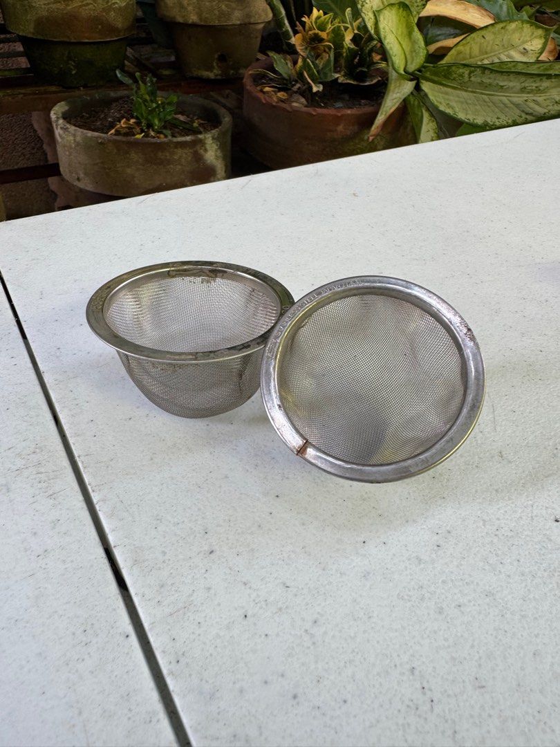 Two pieces stainless steel strainer (Category: Coffee & Tea Tableware) located in Davao. Submitted by parteawares2 (Listing ID 1390422913, Image 1). Description: Two pieces stainless steel tea strainer for your teapots perfect for your loose leaf teas .