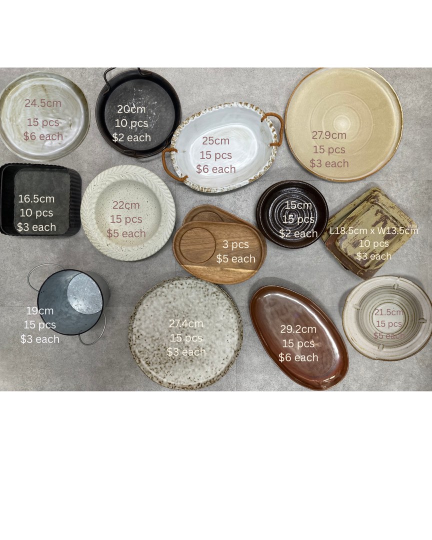 Various Plates and Dishes - Assorted Sizes and Styles, Furniture & Home ...