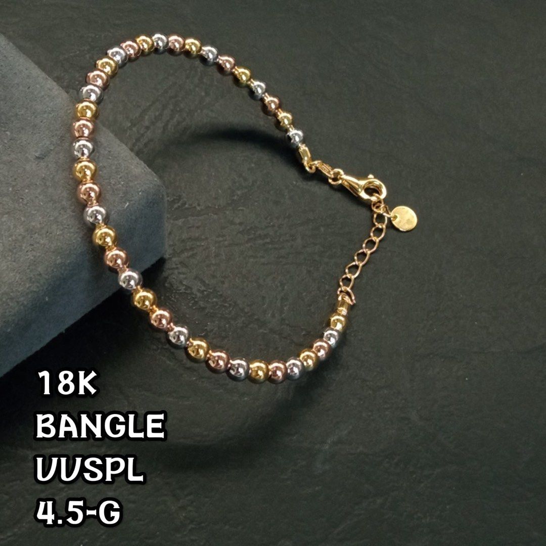 YG, WG, RG & Tricolor Balls Bangles (Category: Bracelets) located in Manila. Submitted by blggold (Listing ID 1390423536, Image 2). Description: Pls read this msg: Pls follow Me. No Physical Store Online Only. Click and send me the photo so I can give you the price. Pls take note prices per gram are different in each photo. No when worn you only can see in Weigh, Hand Palm, Finger or Coin. Gcash Or BDO Bank Transfer. No PayPal. No Lay Away! Cash 