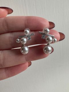 培育鑽仿真珍珠串耳釘64220932542467110