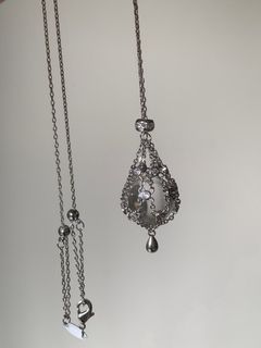 天然白水晶吊墜項鏈 捕夢網銀鏈 全淨體巴西白水晶64239558118146110