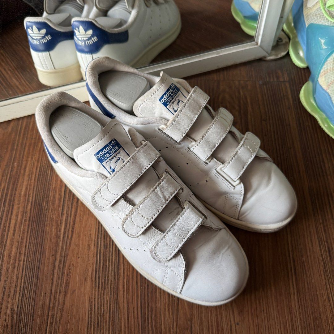 Adidas Stan Smith velcro white blue casual original murah not gazelle  indoor samba classic og campus 00s superstar 80s spezial sneakers second 