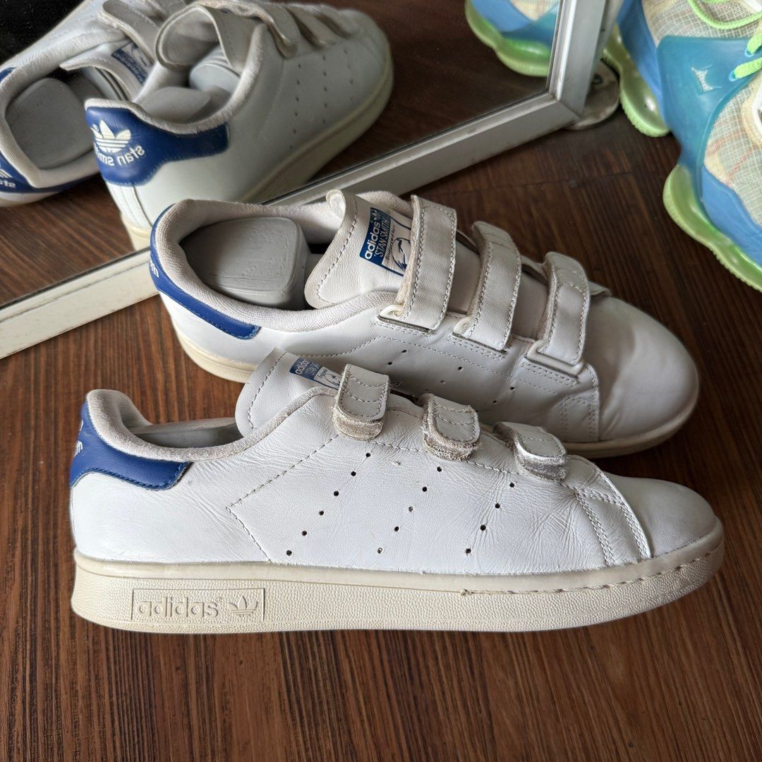 Adidas Stan Smith velcro white blue casual original murah not gazelle  indoor samba classic og campus 00s superstar 80s spezial sneakers second 