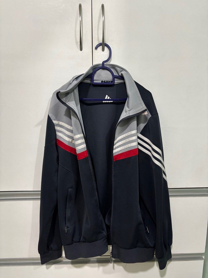 Adidas Track Jacket with Stripes (Category: Coats, Jackets and Outerwear) located in Pasig City. Submitted by loreyyn (Listing ID 1395663305, Image 1). Description: .